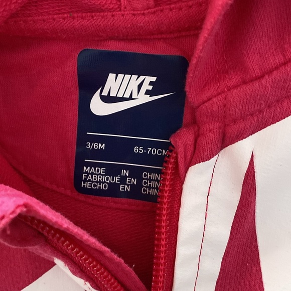 Nike Logo Hooded Pink Jumpsuit 3-6 Months - Picture 8 of 12